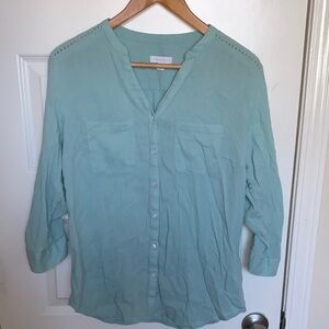 Charter Club Aqua Button-Down Shirt